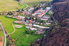 Aerial view of Pfalzklinik Landeck from Norden in Klingenmünster in the state Rhineland-Palatinate, Germany