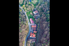 Aerial view of Porzelt Winery in Klingenmünster in the state Rhineland-Palatinate, Germany