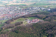 Aerial photograpy of Liebfrauenberg Monastery in Bad Bergzabern in the state Rhineland-Palatinate, Germany