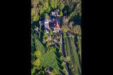 Aerial view of Guesthouse Sankt Annagut in Burrweiler in the state Rhineland-Palatinate, Germany