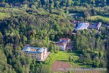 Villa Ludwigshöhe Palace in Edenkoben in the state Rhineland-Palatinate, Germany from the plane