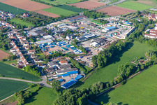 Kleiner Sand industrial area with the Federal Agency for Technical Relief (THW), the Gerach Container Group - Construction Machinery and Süd-Müll GmbH & Co. KG for waste transport and hazardous waste disposal in Landau in der Pfalz in the state Rhineland-Palatinate, Germany