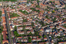 Bird's eye view of Landau in der Pfalz in the state Rhineland-Palatinate, Germany