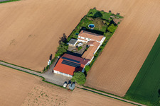 Oblique view of Bioland Winery Neuspergerhof in Rohrbach in the state Rhineland-Palatinate, Germany