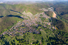 Aerial view of Hauenstein in the state Rhineland-Palatinate, Germany
