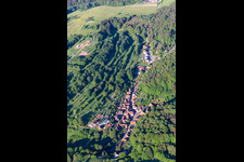 Oberschlettenbach in the state Rhineland-Palatinate, Germany from the plane