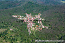 Dörrenbach in the state Rhineland-Palatinate, Germany from the plane