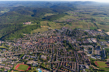 Oblique view of City view from the south in Bad Bergzabern in the state Rhineland-Palatinate, Germany