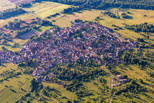 District Büchelberg in Wörth am Rhein in the state Rhineland-Palatinate, Germany seen from a drone