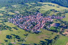 Aerial view of District Büchelberg in Wörth am Rhein in the state Rhineland-Palatinate, Germany