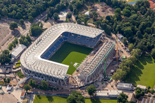 New construction site of the Wildparkstadion of the Karlsruher Sport-Club in the district Innenstadt-Ost in Karlsruhe in the state Baden-Wuerttemberg, Germany