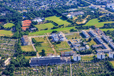 Bird's eye view of Technology Park Karlsruhe in the district Rintheim in Karlsruhe in the state Baden-Wuerttemberg, Germany