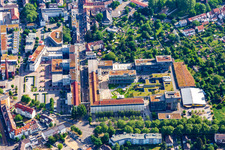 Aerial view of RaumFabrik (former Pfaff site) in the district Durlach in Karlsruhe in the state Baden-Wuerttemberg, Germany