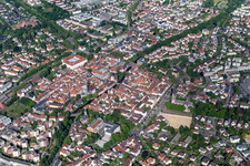Oblique view of Ettlingen in the state Baden-Wuerttemberg, Germany
