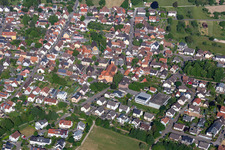 Church of St. Dionysiusweier in the district Ettlingenweier in Ettlingen in the state Baden-Wuerttemberg, Germany