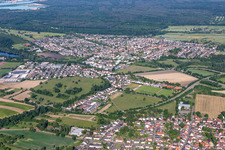 District Bruchhausen in Ettlingen in the state Baden-Wuerttemberg, Germany from above