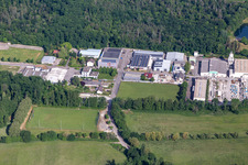 Aerial photograpy of Mall GmbH, Exklusiv Systeme OHG Ettlingen, KLINGELNBERG GmbH in Bruchhausen in the district Bruchhausen in Ettlingen in the state Baden-Wuerttemberg, Germany