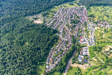 Aerial view of District Waldprechtsweier in Malsch in the state Baden-Wuerttemberg, Germany