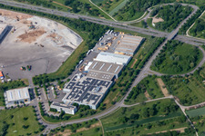 Aerial photograpy of Berghoef GmbH and Logo-Pack GmbH export packaging in Bischweier in the state Baden-Wuerttemberg, Germany
