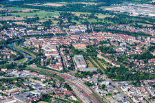 Aerial photograpy of Rastatt in the state Baden-Wuerttemberg, Germany