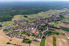 Bird's eye view of Niederlauterbach in the state Bas-Rhin, France