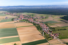 Schleithal in the state Bas-Rhin, France from above