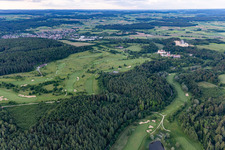 The Country Club Schloss Langenstein - The golf course on Lake Constance in the district Orsingen in Orsingen-Nenzingen in the state Baden-Wuerttemberg, Germany seen from above