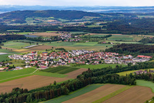 Aerial view of District Baumgarten in Horgenzell in the state Baden-Wuerttemberg, Germany