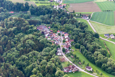 Aerial view of District Schmalegg in Ravensburg in the state Baden-Wuerttemberg, Germany