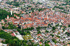 Aerial view of Old Town in Ravensburg in the state Baden-Wuerttemberg, Germany