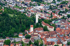 Historic old town with Mehlsack and Obertor in Ravensburg in the state Baden-Wuerttemberg, Germany