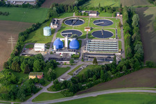 Langwiese sewage treatment plant in the district Oberzell in Ravensburg in the state Baden-Wuerttemberg, Germany