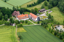 Aerial view of Wespach retirement and nursing home in the district Unterstenweiler in Salem in the state Baden-Wuerttemberg, Germany