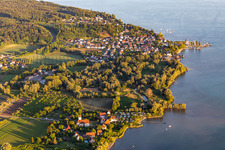 Aerial view of District Unteruhldingen in Uhldingen-Mühlhofen in the state Baden-Wuerttemberg, Germany