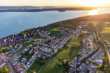 Meersburg in the state Baden-Wuerttemberg, Germany from above