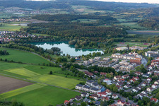 Aerial view of At the castle lake in the district Mimmenhausen in Salem in the state Baden-Wuerttemberg, Germany