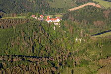 DJH Youth Hostel Burg Wildenstein in Leibertingen in the state Baden-Wuerttemberg, Germany from above