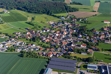 Aerial view of District Heudorf in Meßkirch in the state Baden-Wuerttemberg, Germany