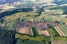Aerial view of View from the north in Erlenbach bei Kandel in the state Rhineland-Palatinate, Germany