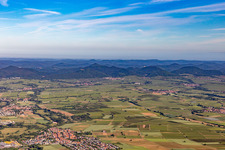 Oblique view of Southern Palatinate Panorama Klingbachtal in Rohrbach in the state Rhineland-Palatinate, Germany