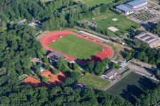Renovated Bienwald Stadium in Kandel in the state Rhineland-Palatinate, Germany