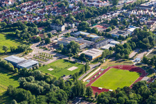 Aerial view of IGS new building in Kandel in the state Rhineland-Palatinate, Germany