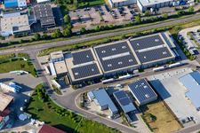 Aerial view of Transparent packaging Weber GmbH in Herxheim bei Landau in the state Rhineland-Palatinate, Germany