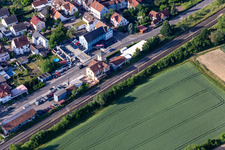 Railroad station in Rülzheim in the state Rhineland-Palatinate, Germany