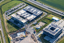 Oblique view of MTS Group in Rülzheim in the state Rhineland-Palatinate, Germany