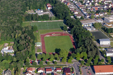Aerial view of SV Rülzheim 1920 eV in Rülzheim in the state Rhineland-Palatinate, Germany