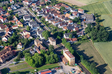 Aerial view of Nine Mornings in Rheinzabern in the state Rhineland-Palatinate, Germany