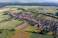 Village view from the southeast in Erlenbach bei Kandel in the state Rhineland-Palatinate, Germany