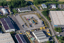 Daimler truck warehouse on former disco parking lot in the district Minderslachen in Kandel in the state Rhineland-Palatinate, Germany