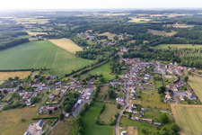 Aerial view of Semur-en-Vallon in the state Sarthe, France